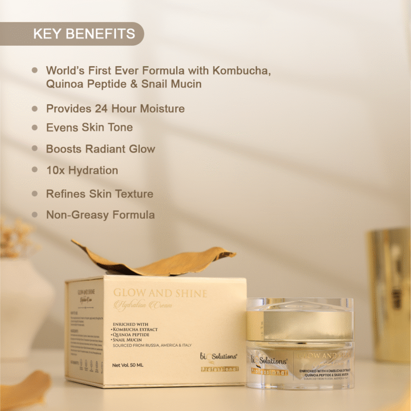 GLOW AND SHINE HYDRATION CREAM ENRICHED WITH KOMBUCHA, SNAIL MUCIN AND QUINOA PEPTIDE