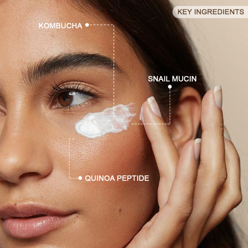 GLOW AND SHINE HYDRATION CREAM ENRICHED WITH KOMBUCHA, SNAIL MUCIN AND QUINOA PEPTIDE