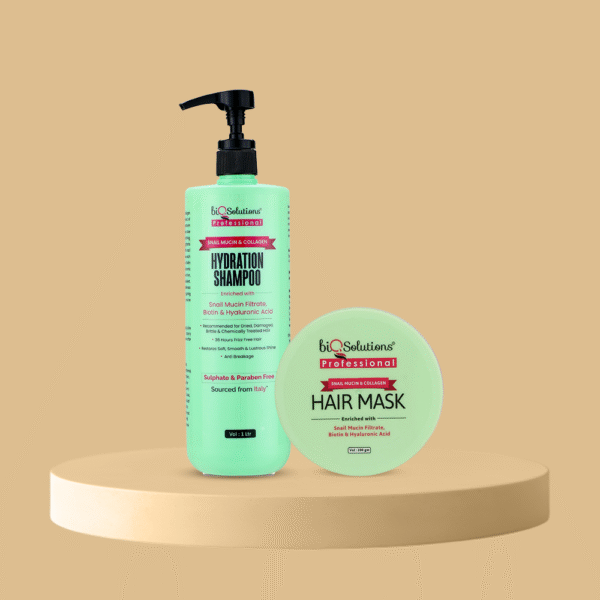 SNAIL MUCIN AND COLLAGEN SHAMPOO 1 LITRE AND HAIR MASK 200 GMS
