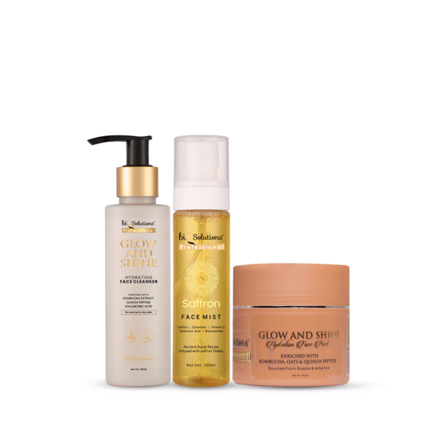 TRIPLE GLOW DELIGHT - HYDRATING FACE CLEANSER + SAFFRON GLOW MIST + GLOW AND SHINE HYDRATION FACE PACK