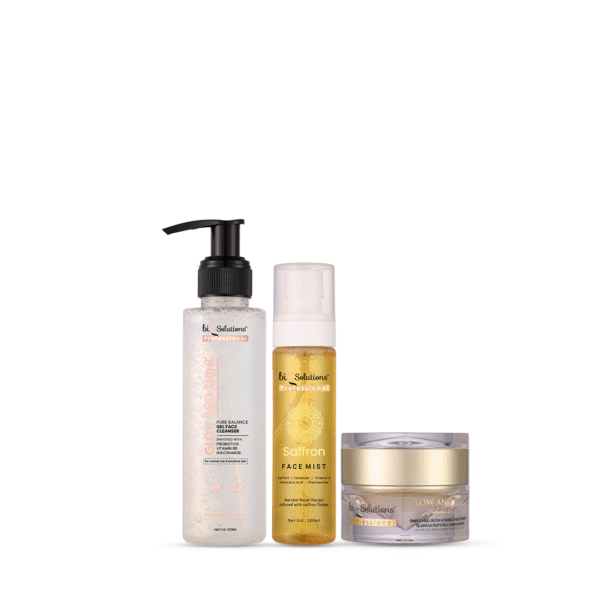 RADIANCE RITUAL SET - PURE BALANCE FACEWASH + SAFFRON MIST + GLOW AND SHINE HYDRATION CREAM