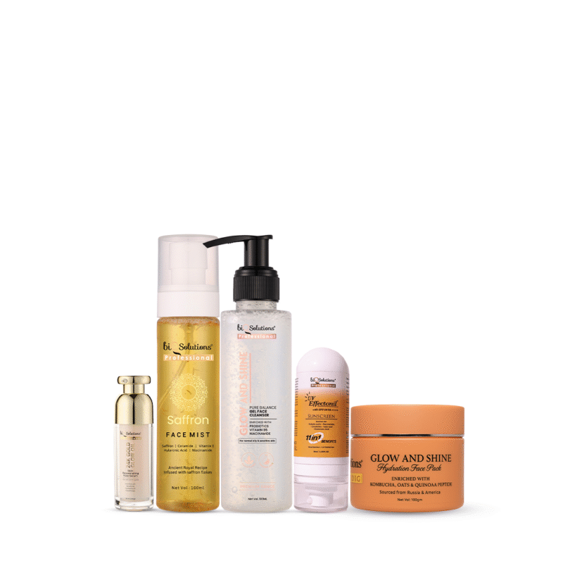 ULTIMATE GLOW LUXE SET (SAFFRIN MIST + PURE BALANCE GEL FACEWASH + 24K GOLD GLOW OIL + UV EFFECTONIL SUNSCREEN + GLOW AND SHINE HYDRATION FACE PACK )