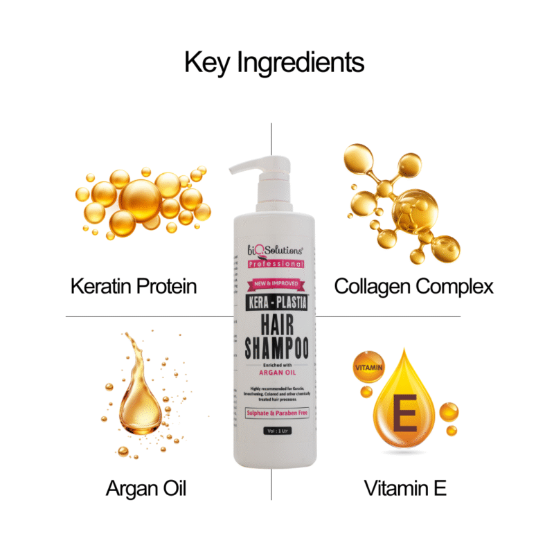 SALON LUXE JUMBO TRIO - KERA PLASTIA SHAMPOO 1 LITRE + KERA PLASTIA CONDITIONER 1 LITRE + ARGAN OIL